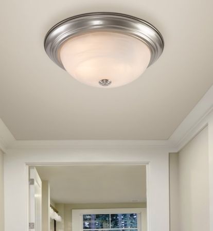 YHD Satin Nickel 2-Light 13" Flush Mount Lighting-1