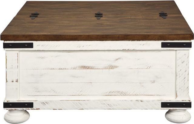 Signature Design by Ashley® Wystfield Brown Storage Coffee Table with Antique White Base-2