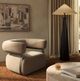 Four Hands Gareth Nubuck Silver Swivel Chair-1