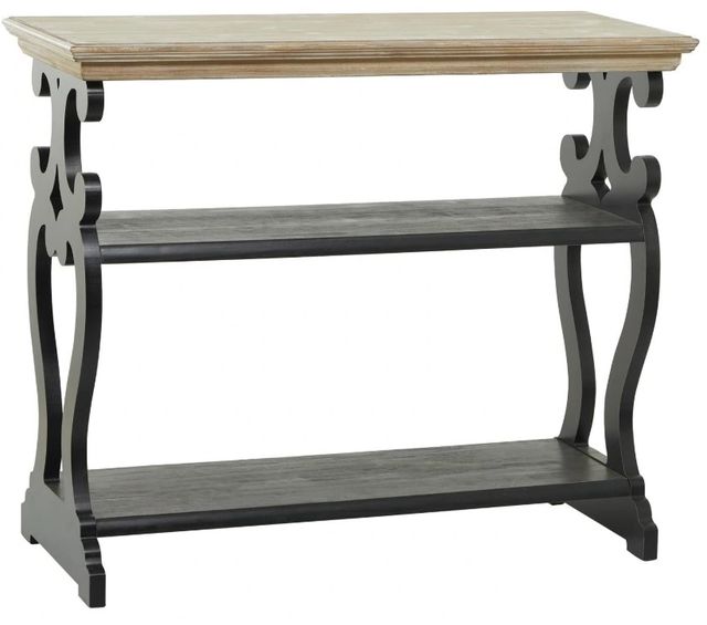 Deco Marche Brown Console Table with Black Base-0
