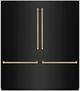 ZLINE Autograph Edition 72" 39.6 Cu. Ft. Black Stainless Steel Built-In French Door Refrigerator with Water Dispensers, Ice Makers, and Champagne Bronze Accents-0