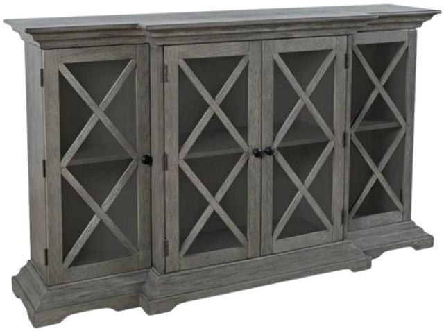 Jofran Inc. Carrington Gray Small Breakfront Cabinet-0