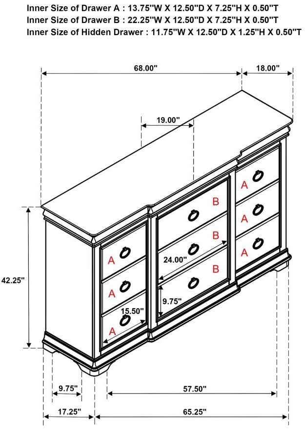 Coaster® Garland Brown Cherry Bedroom Dresser Cabinet-2