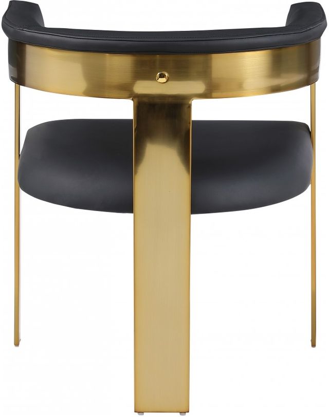 Meridian Furniture Romeo Black/Brushed Gold Vegan Leather Dining Chair-3