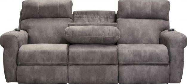 Catnapper® Tranquility Pewter Power Lay Flat Reclining Sofa-0