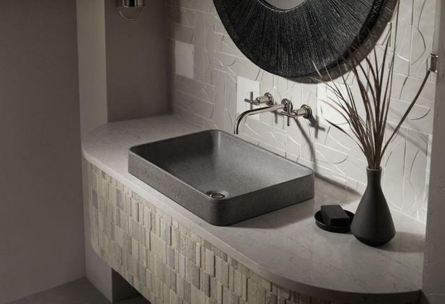Kohler WasteLAB™ Vox® Ashen 23" Rectangular Vessel Bathroom Sink, No Overflow-2