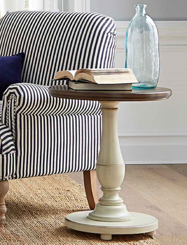 Null Furniture 6618 Harbor Round Pedestal Accent with Stone Base-1