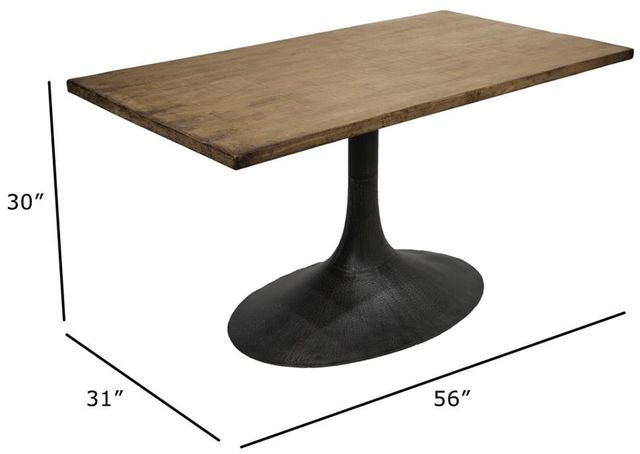 Nest Home Collections Megan Antique Natural Dining Table with Iron Base-2