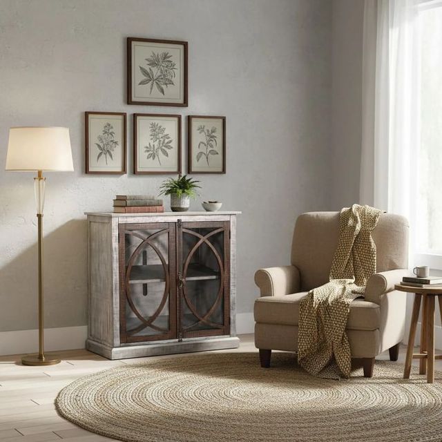 Sunny Designs™ Homestead Hills Alpine Gray/Tobacco Leaf 41" Media Console-0