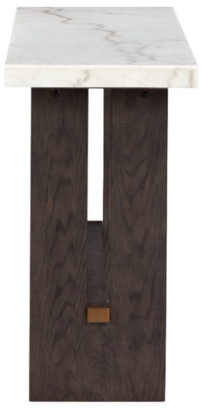 Signature Design by Ashley® Burkhaus White Sofa Table with Dark Brown Base-2