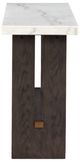 Signature Design by Ashley® Burkhaus White Sofa Table with Dark Brown Base-3