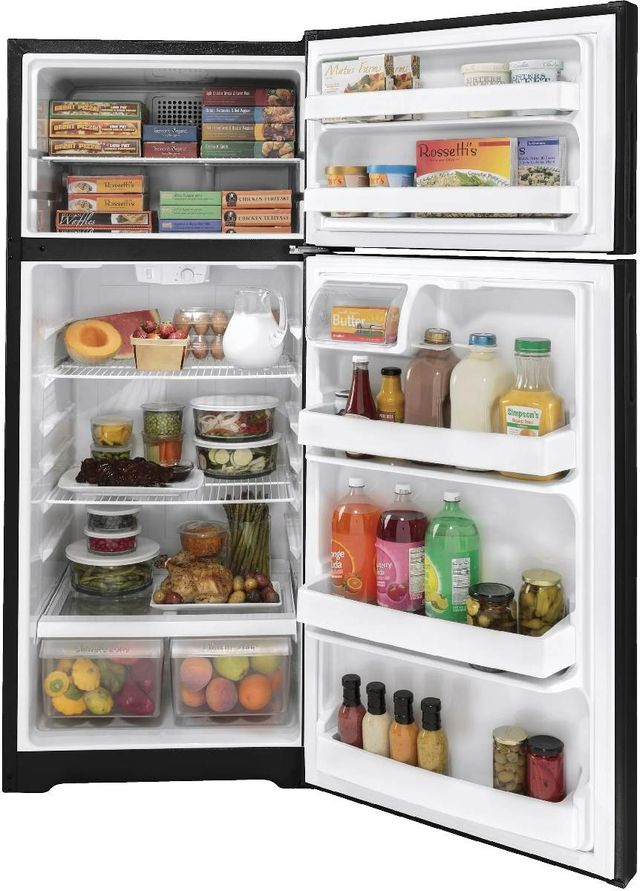 Hotpoint® 28" 17.5 Cu. Ft. Black Top Freezer Right Swing Refrigerator-2