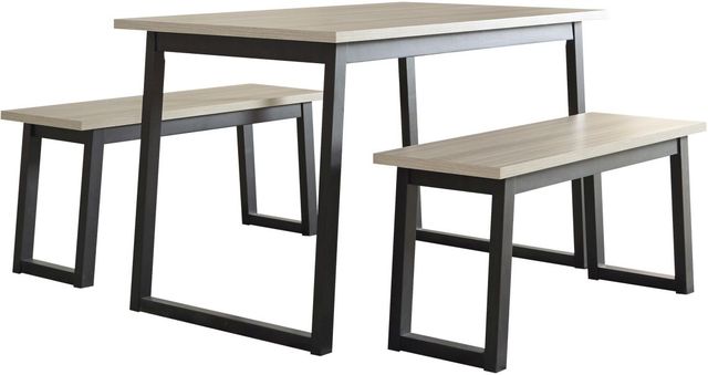 Signature Design by Ashley® Waylowe 3-Piece Two-Tone Rectangular Dining Table Set-0