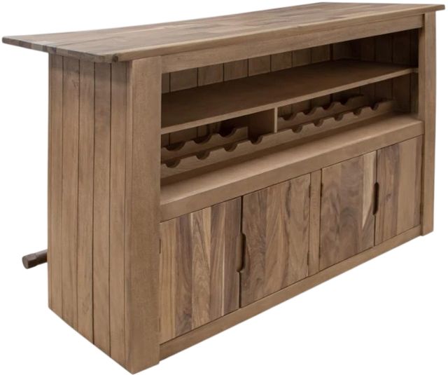 International Furniture Direct Natural Parota Brown Bar-2