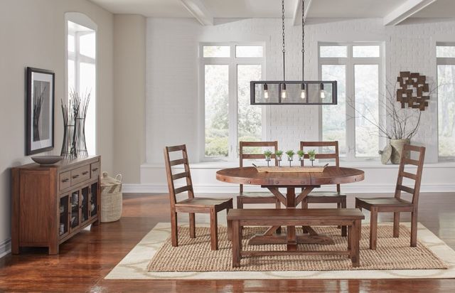 A-America® Anacortes Salvage Mahogany Pedestal Table-2