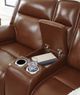 Signature Design by Ashley® Healy Pier Chocolate Leather Power Reclining Loveseat with Console and Adjustable Headrest-4