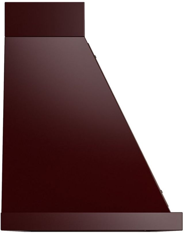 Ilve® Nostalgie II Noblesse 60" Burgundy Wall Mounted Range Hood with Burnished Trim-2