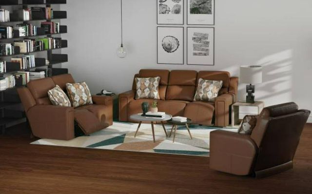 Catnapper® Arezzo Whiskey Leather Power Reclining Sofa with Power Headrest-3