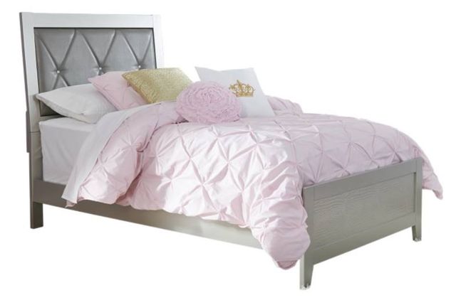 Signature Design by Ashley® Olivet 4-Piece Silver Twin Panel Bed Set-1