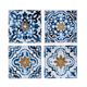 A & B Home 4-Piece Blue/Gold/White Wall Decor Set-0