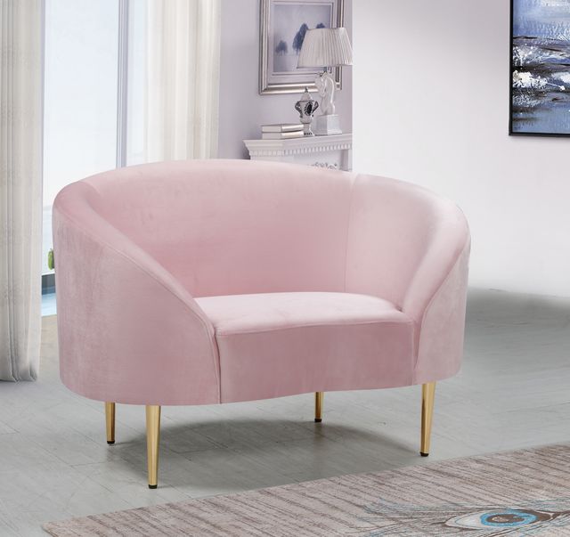 Meridian Furniture Ritz Pink Velvet Chair-2