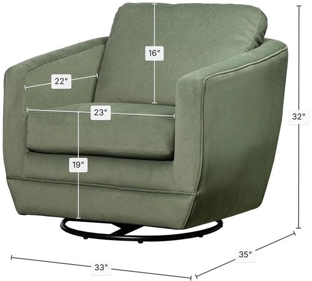 LH Home Feather Baltimo Fern Green/Matte Black Swivel Glider Chair-2
