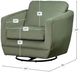 LH Home Feather Baltimo Fern Green/Matte Black Swivel Glider Chair-2