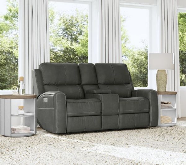 Flexsteel Charcoal Power Reclining Loveseat 