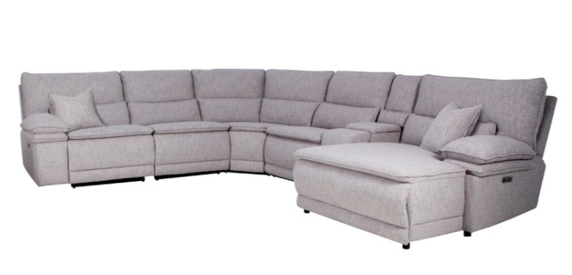 Alexandra Home Brookdale Grey 6pc Dual Power Reclining Sectional