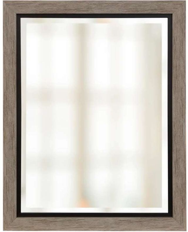 Stylecraft Chrome/Taupe Framed Beveled Mirror-0