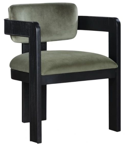 Meridian Furniture Sacha Green/Black Velvet Dining Chair-0