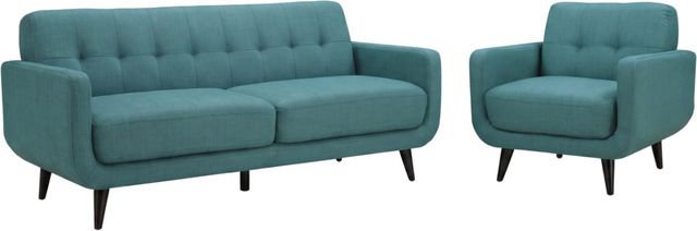 Elements International Hadley 2-Piece Heirloom Teal Living Room Stationary Seating Set with Chair-0
