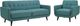 Elements International Hadley 2-Piece Heirloom Teal Living Room Stationary Seating Set with Chair-0