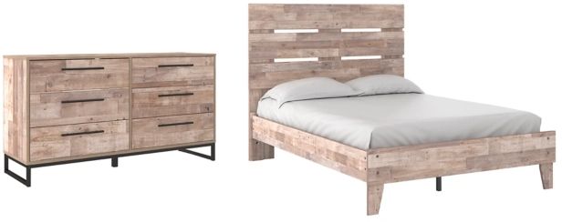 Signature Design by Ashley® Neilsville 2-Piece Whitewash Full Platform Panel Bed Set-0