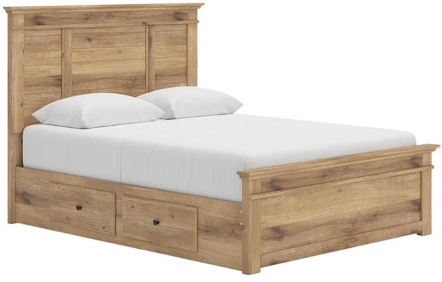 Signature Design by Ashley® Makidern Tan Queen Panel Bed with 2-Drawer Storage-0