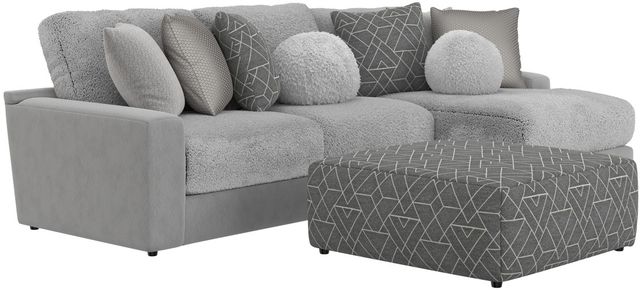Jackson Furniture Canyon 3-Piece Gray/Platinum/Zinc Right-Arm Facing Sectional and Ottoman-0