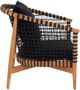 Moe's Home Collection Kuna Natural Teak Outdoor Lounge Chair with Black Fabric Cushions-2