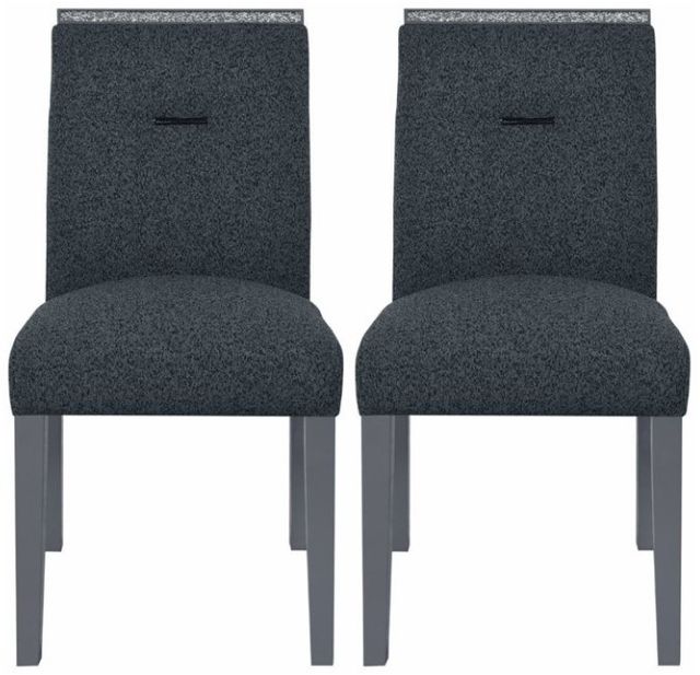 Global Furniture USA Monaco 2-Piece Dark Gray Dining Chair Set-0