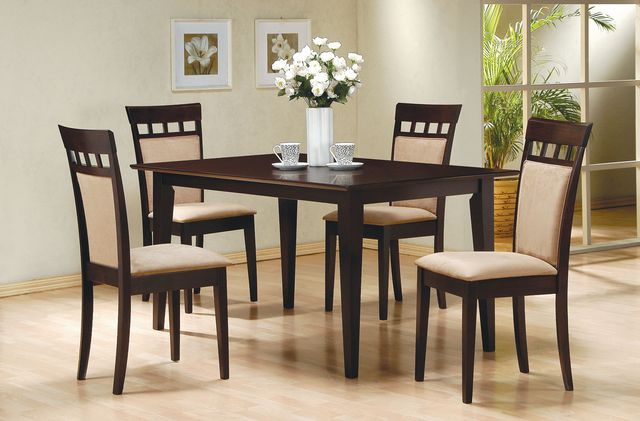 Coaster® Gabriel 5 Piece Cappuccino Dining Table Set-0