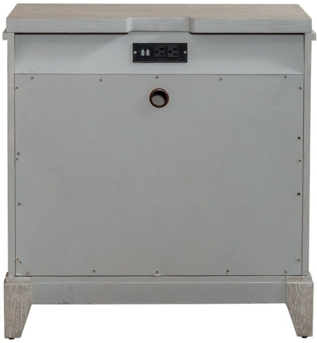 Liberty Furniture Belmar Silver Champagne/Washed Taupe Nightstand-4
