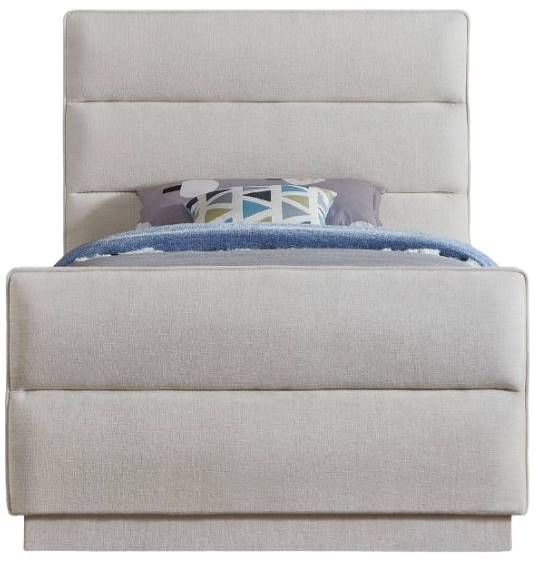 Meridian Furniture Paxton Cream Twin Upholstered Panel Bed-1