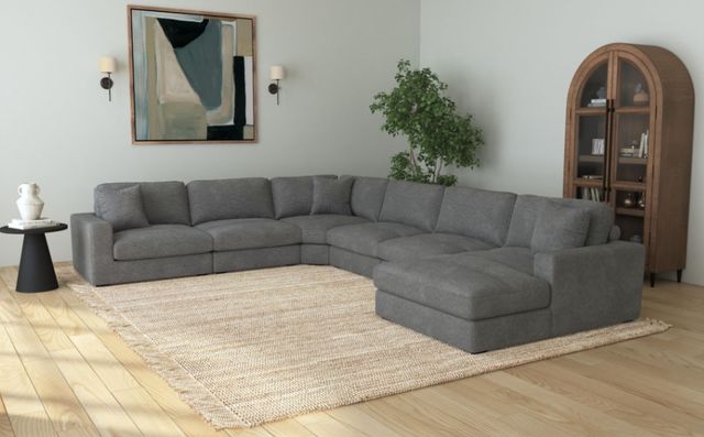 Elements International Arizona 6-Piece Steno Charcoal Right-Arm Facing Sectional and Chaise-1