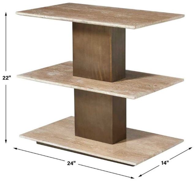Uttermost® Travertini Brass 3-Tiered Accent Table-2