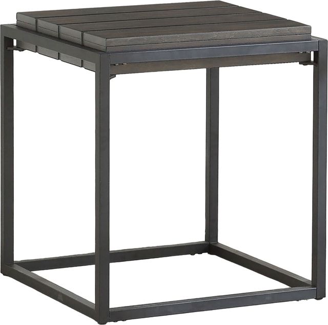 Steve Silver Co. Tekoa Walnut End Table with Dark Gray Base-0