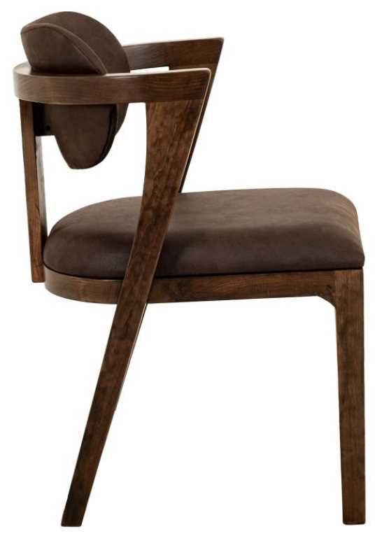 International Furniture Direct Zaphiro Brown/Lacquer Brown Upholstered Dining Arm Chair-2