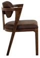 International Furniture Direct Zaphiro Brown/Lacquer Brown Upholstered Dining Arm Chair-2