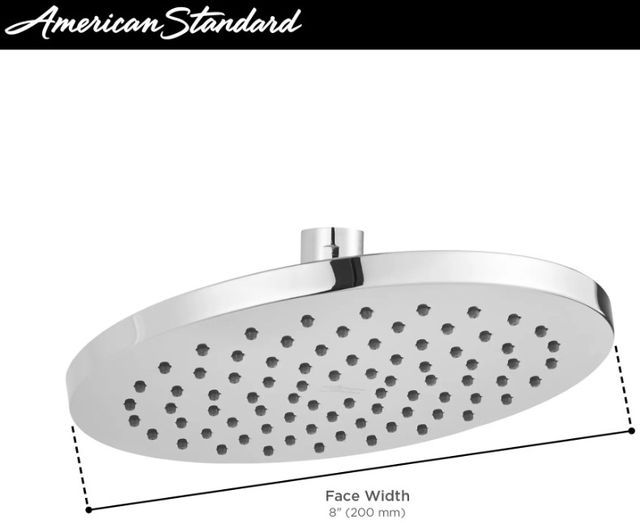 American Standard Studio® Brushed Cool Sunrise Water-Saving Rain Showerhead-3