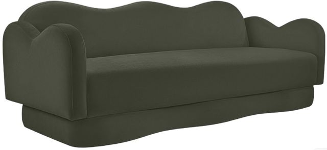 Meridian Furniture Bloom Green Velvet Upholstered Sofa-0