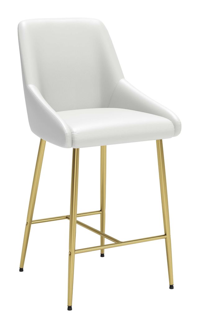 Zuo® Modern Madelaine White Counter Chair-1