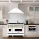 ZLINE Autograph Edition 48" Stainless Steel Wall Mounted Range Hood with White Matte Shell and Champagne Bronze-1